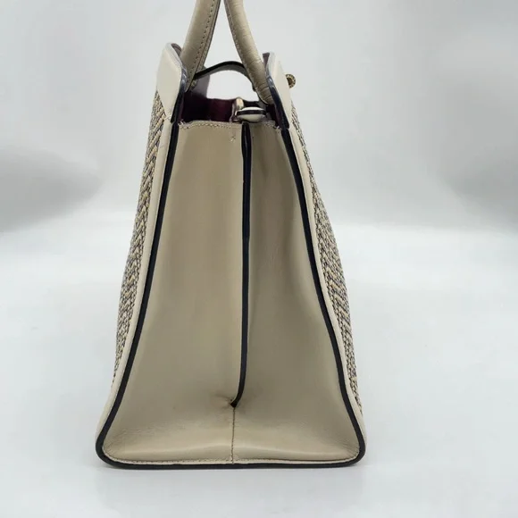 Auth Bvlgari Isabella Rossellini Leather White x Multicolor Handbag - Picture 7 of 16